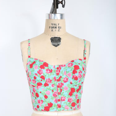 Betsey Johnson Floral Crop Bra Top Summer Streetwear 