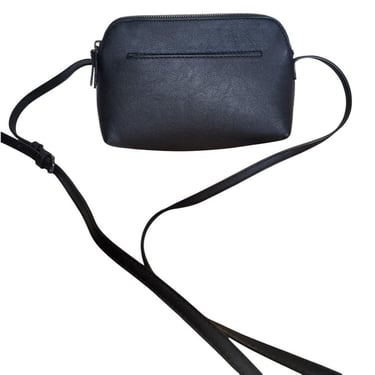 Black Faux Leather Universal Thread Cross Body Purse Clutch Bag Handbag M32 