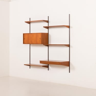 Kai Kristiansen teak wall unit with a desk, FM Mobler 1960s 