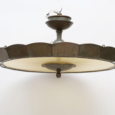 1930s semi flush mount light glass mid century modern pendant light glass art deco ceiling lamp brass large frosted glass light fixture 40s 