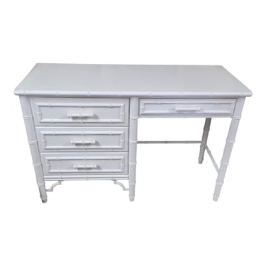 Dixie Aloha White Faux Bamboo Desk 