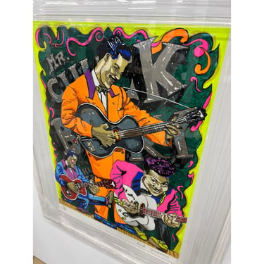 Red Grooms Chuck Berry authentic Signed Silkscreen , 1978