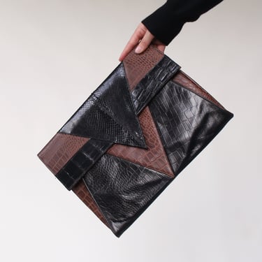 Vintage Embossed Leather Clutch