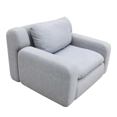 Futurist 1980s Modern Grey Overstuffed Lounge Chair by George Kasparian 