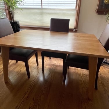 Solid Wood Shaker Dining Table | Handcrafted Shaker Style | Cherry Walnut White Oak | Midcentury Modern 