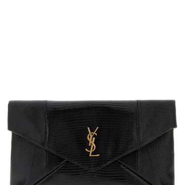 Saint Laurent Women Black Leather Clutch