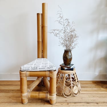 Bamboo Chair with Mud cloth Cushion