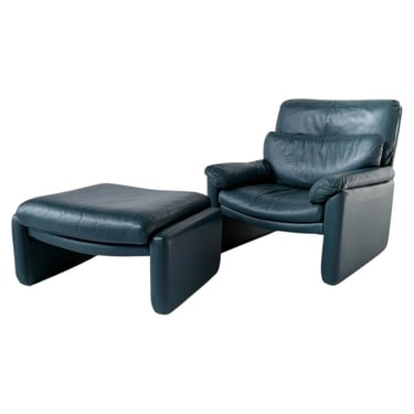 Preview Leather Lounge Chair and Ottoman, 1970