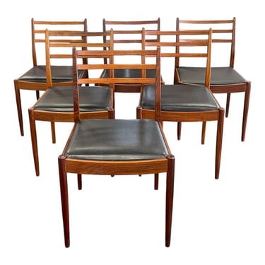 Mid Century Teak Ladder Back Dining Chairs Designed by Victor Wilkins for GPlan
