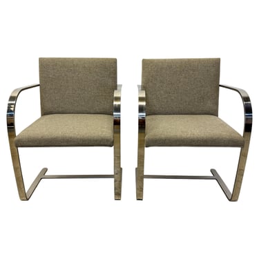 Mie Van Der Rohe Flat Bar Brno Chairs for Knoll - Set of Two
