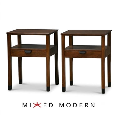 Refinished Walnut Nightstands by Edward Wormley for Dunbar - A Pair 