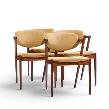 Kai Kristiansen Model 42 Mid Century Danish Rosewood Z Chairs - Set of 4 - mcm 