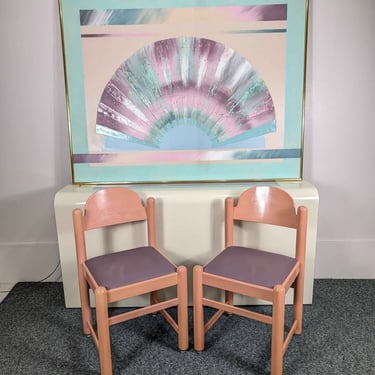 Vintage Pair of Pink & Purple Padova Dining Chairs by Hank Lowenstein