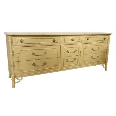 CUSTOMIZABLE Vintage Thomasville Allegro Faux Bamboo 9 Drawer Dresser/Buffet/Credenza 