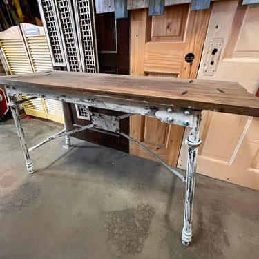 Vintage Long Wooden Table 53.5 x 17.5