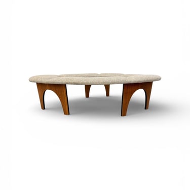 Mid-Century Modern Henry Glass Intimate Island Glass Top Coffee Table 