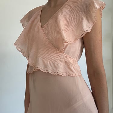 Handmade 1930's Pink Silk Slip Dress