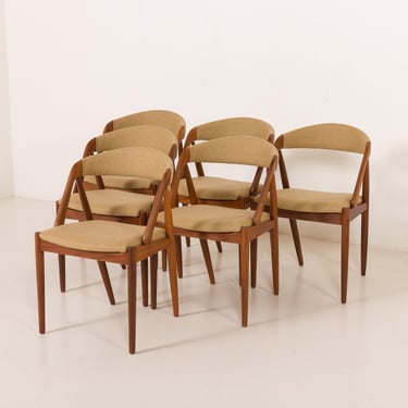 Kai Kristiansen model 31 chairs, set of 6, Denmark 1960s 