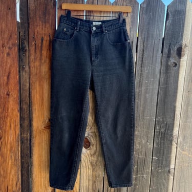 Vintage 1990s Liz Wear Black Denim High Waisted Jeans, 27&rdquo; Waist 