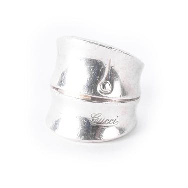 Vintage Gucci Sterling Silver Bamboo Ring, Size 5 1/4 