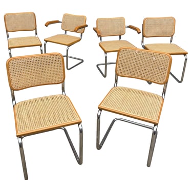 Set of 6 Cesca Chairs by Marcel Breuer