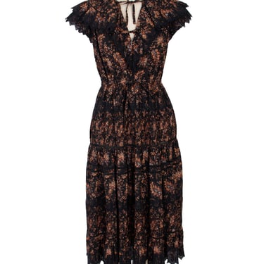 Ulla Johnson Jacqueline Floral Pintucked & Lace Trim Dress