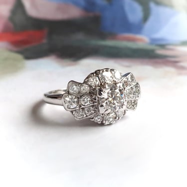 Midcentury Diamond Engagement Fashion Ring 14k: .91ct.tw. 