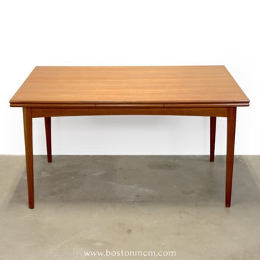 Danish Teak Draw Leaf Dining Table - #A2243