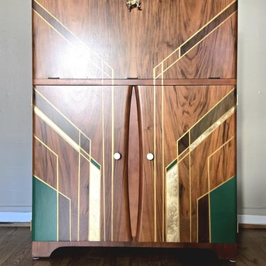 English Art Deco Bar Cabinet 