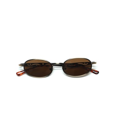 Authentic 90s SMALL SIZED FRAME Oval Bronze Vintage Sunglasses 