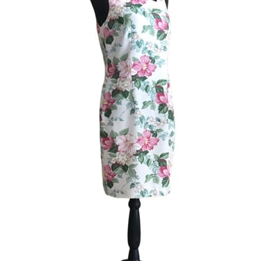 Vintage spring, summer, floral dress, Magnolia print, 80's dress 