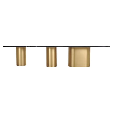 India Mahdavi Alber Sectional Walnut Brass Dining Table 11 Ft