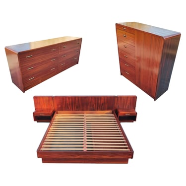 Arne Wahl Iversen for Vinde Møbelfabrik Rosewood Bedroom Set with Platform Bed