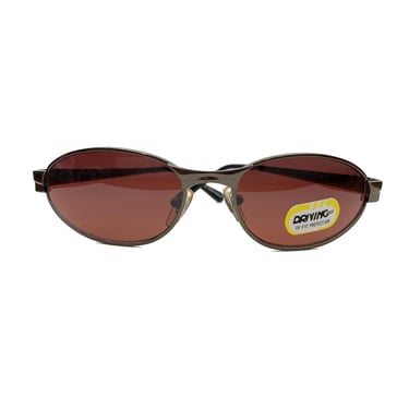 Vintage Y2K Dark Silver Amber Tinted Sunglasses 