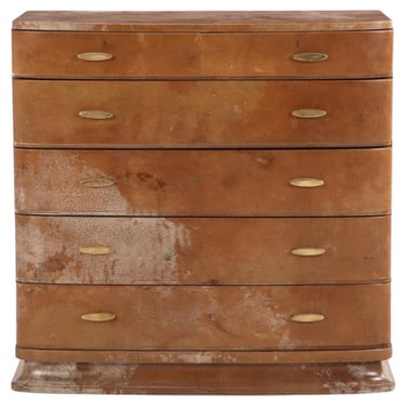 French Art Deco Parchment Covered Dresser, C. 1940.
