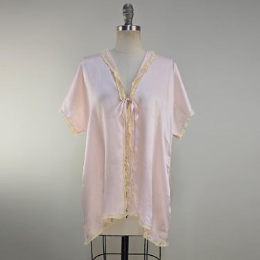 1930s Bed Jacket / Pink Silk Jacket / 1930s Blouse / Vintage Loungewear / Vintage Lingerie / Size Medium - Large 