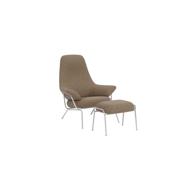 hai lounge chair + ottoman with stainless steel legs
