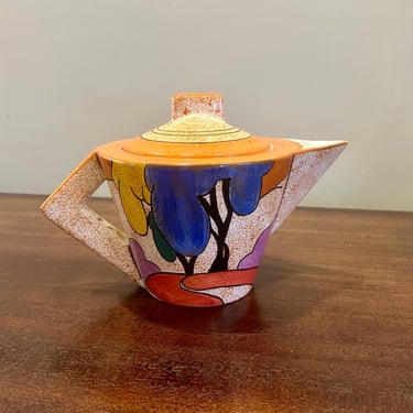 Clarice Cliff Bizarre Autumn Teapot MMA 1993 Art Deco Style 