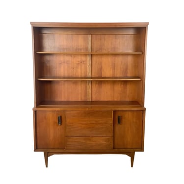 Vintage Walnut Mid-Century Modern Hutch | Display Cabinet & China Cabinet 