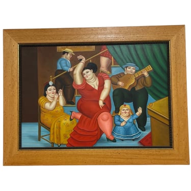 Fernando Botero-Style Flameno Oil Painting