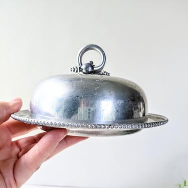 Vintage B.W. Buenilum Forged Aluminum Covered Domed Butter Dish Cloche 