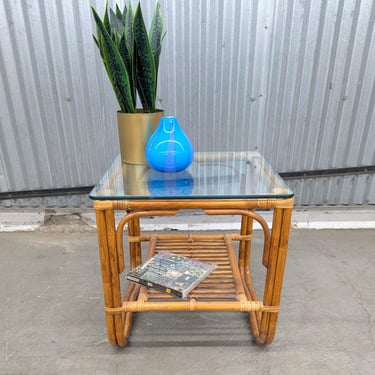 LOCAL PICKUP ONLY ———— Vintage Bamboo Side Table 