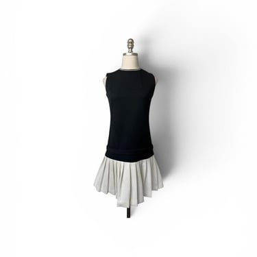 1960s Mary Dobbs Black White Mini Dress 