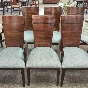 Set of 6 Giorgio Collection Art Deco Dining Chairs with Sunbrella Fabric Seats
