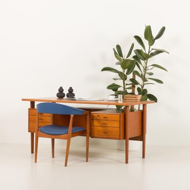 Danish teak executive desk attr. to Kai Kristiansen, 1960s 