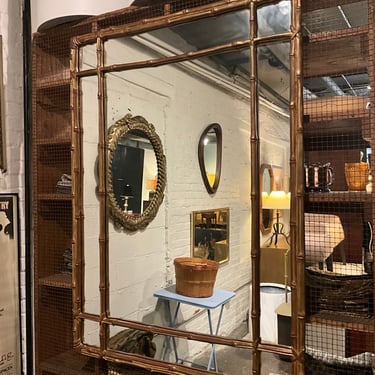 Hollywood Regency Style Faux Bamboo Mirror