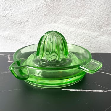 Vintage Uranium Glass Citrus Reamer by Federal Glass 