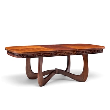 Witco Style Pulaski Oceanic Mid Century Expanding Dining Table with 1 Leaf - mcm 