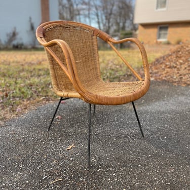 Arthur Umanoff Bamboo & Rattan Accent Chair