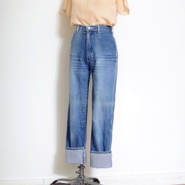 vintage 70s/80s medium wash straight leg jeans by GITANO / high waisted long inseam / 27